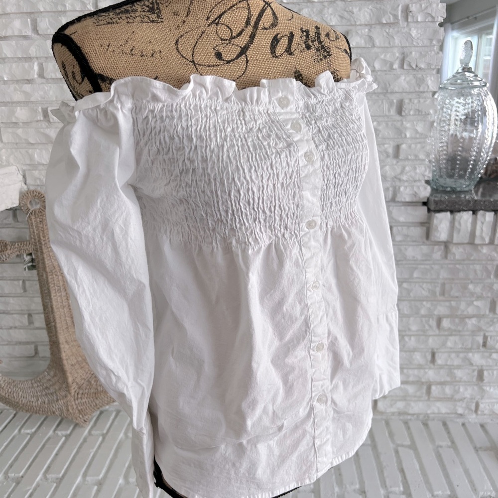 Walter Baker Off Shoulder White Blouse Sz M - Picture 5 of 10